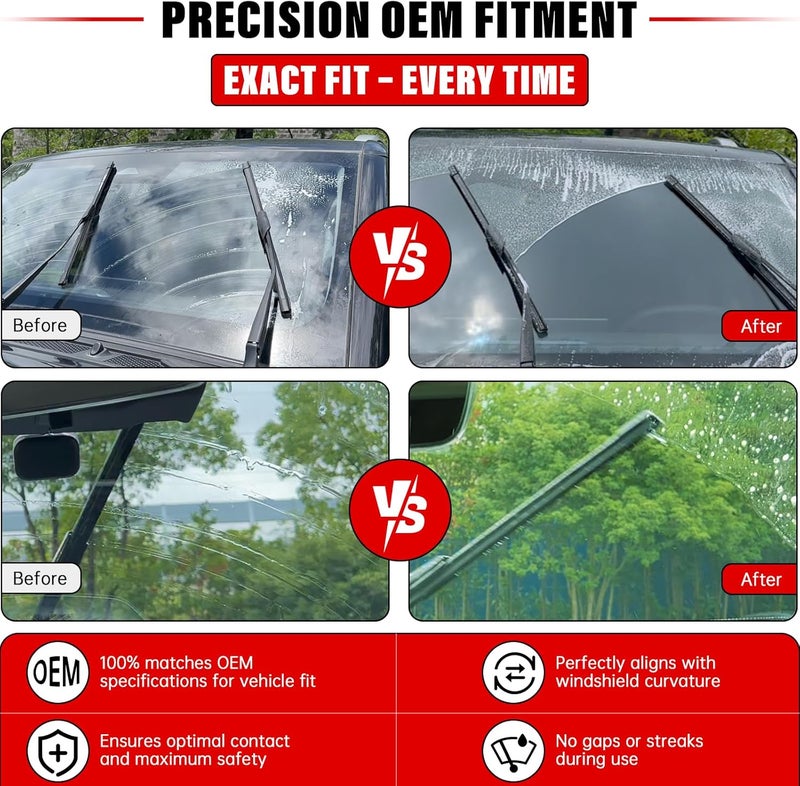 Raintok Windshield Wiper Blades Replacement for 2014-2020 Mitsubishi Outlander Original Factory Quality Front Rear Wipers Blade Set for My Car - 26" 18" 12" (Pack of 3) - Image 5